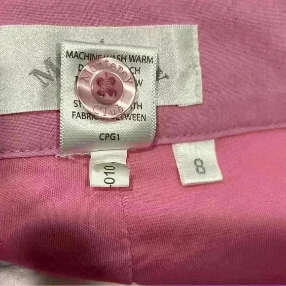Monterey Club Women’s Golf Athletic Skort Pink Embroidered Flower Zip Size 8 - Picture 5 of 9